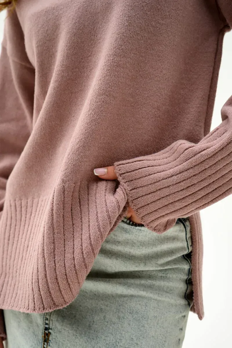 Жіночий светр із вмістом вовни марсала | 94437