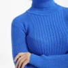 Обтислий в'язаний светр ультрамариновий | 94385