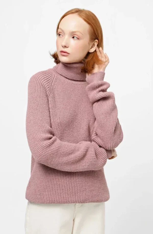 Теплий жіночий класичний светр марсала | 94462