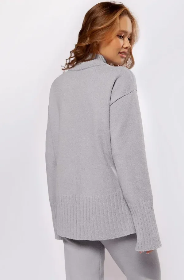 Жіночий светр вільної посадки світло-сірий | 94481