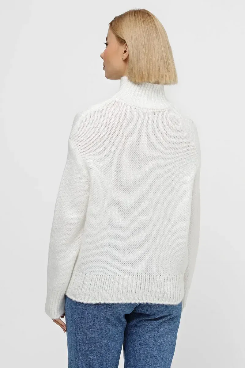 Жіночий в'язаний светр оверсайз білий | 94448