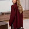Подовжений светр дрібної в'язки бордовий | 94245 Подовжений светр дрібної в'язки бордовий | 94245