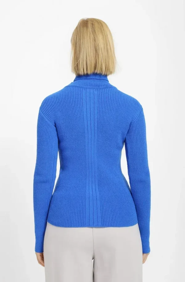 Обтислий в'язаний светр ультрамариновий | 94385