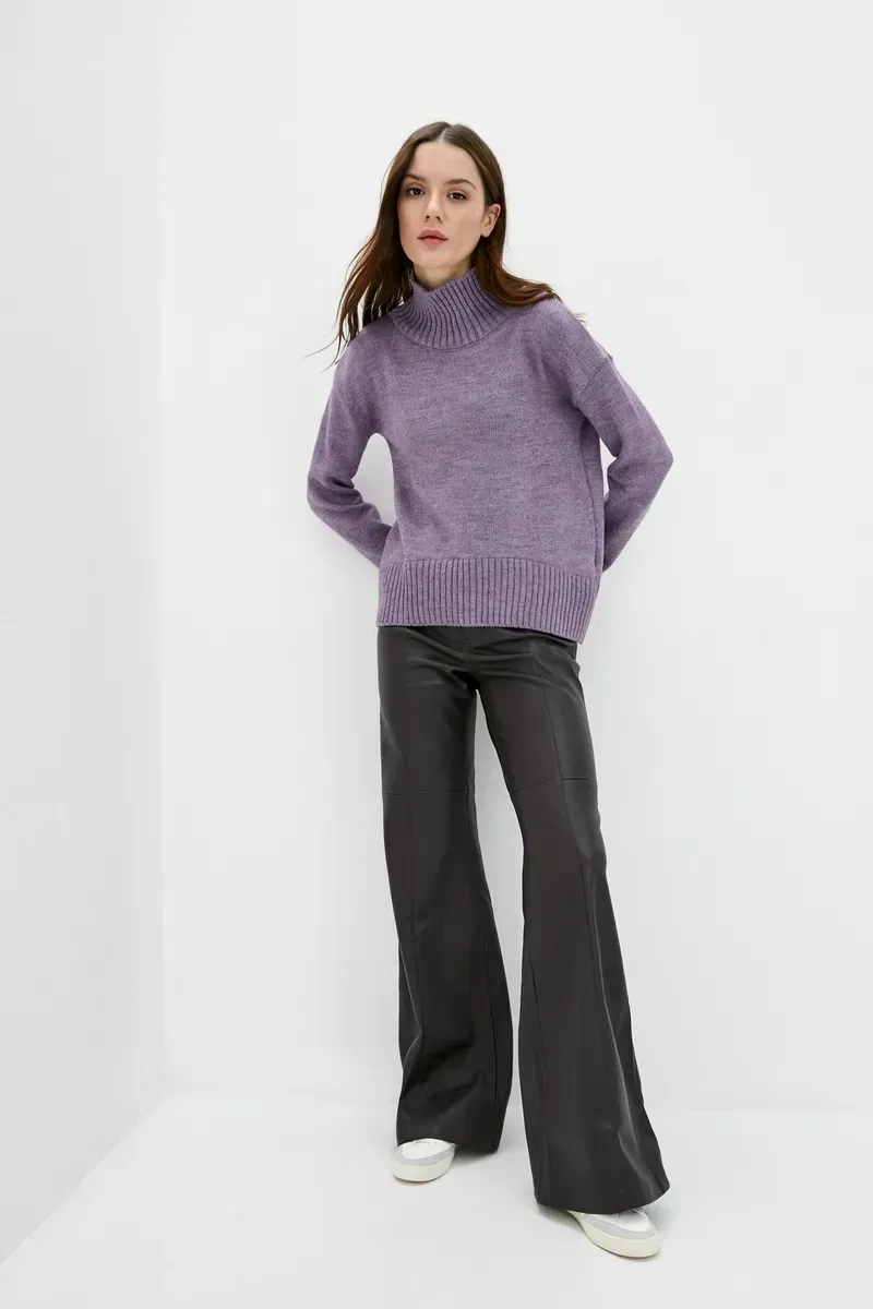 Жіночий светр із вмістом вовни бузковий | 94348