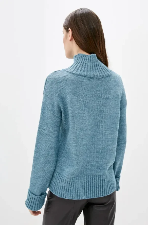 Жіночий светр із вмістом вовни блакитний | 94341