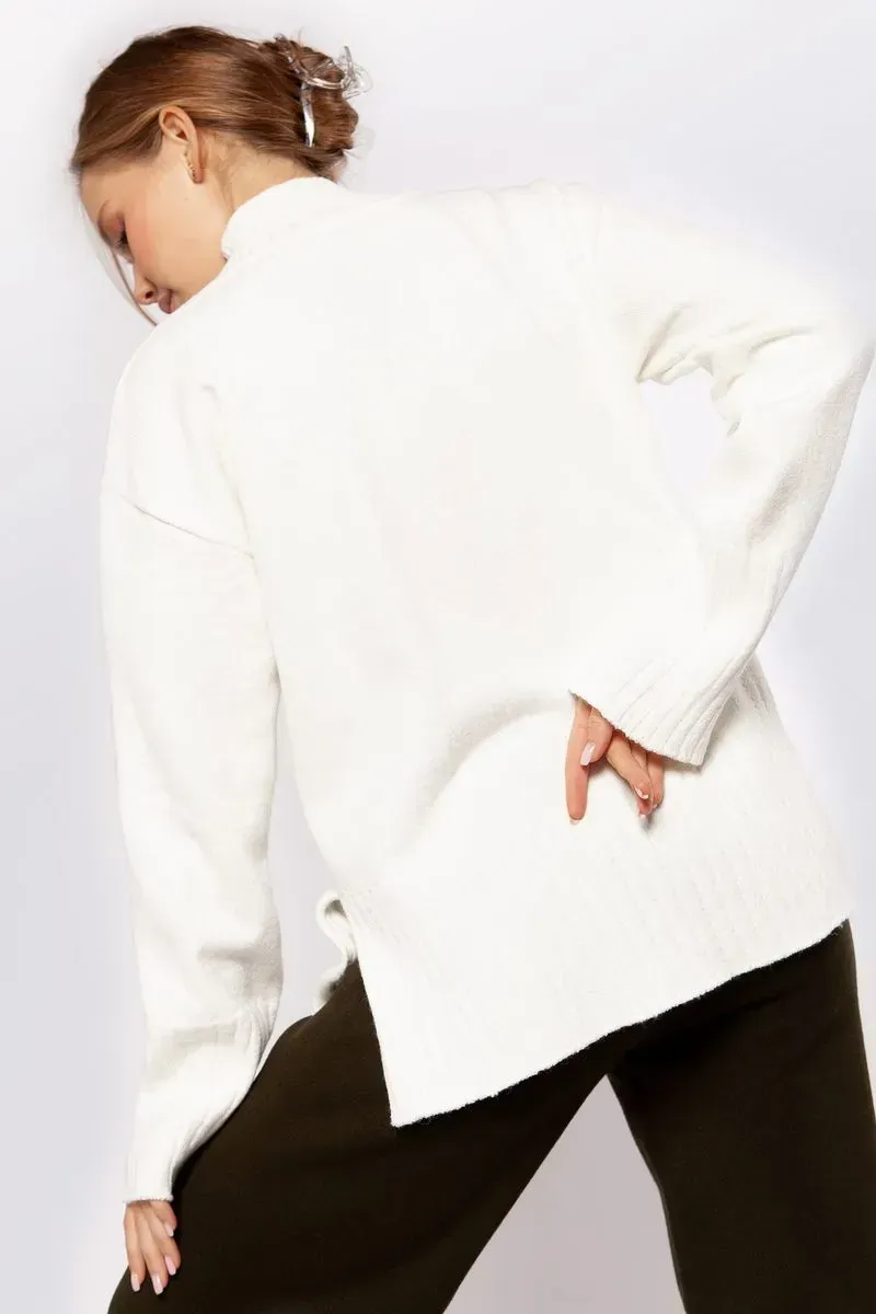 Жіночий светр вільної посадки білий | 94469