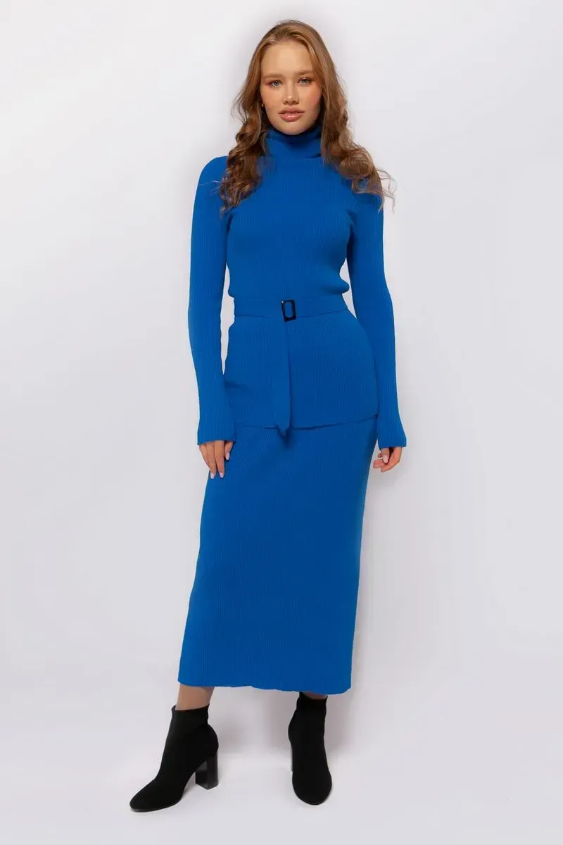 Теплий довгий светр ультрамарин | 94417