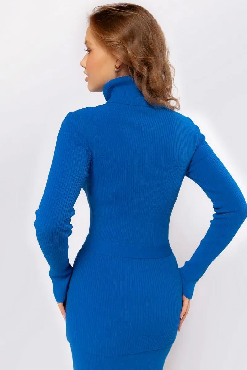 Теплий довгий светр ультрамарин | 94417