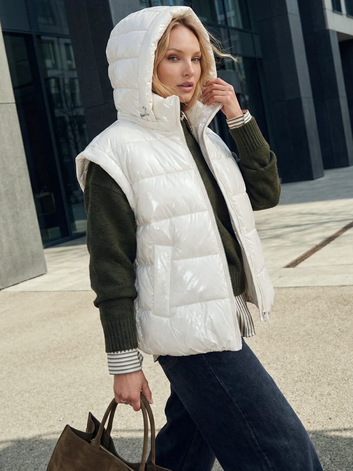 Демісезонна куртка-трансформер молочна | 94754