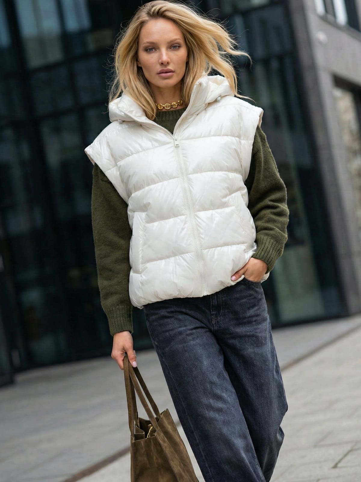 Демісезонна куртка-трансформер молочна | 94754