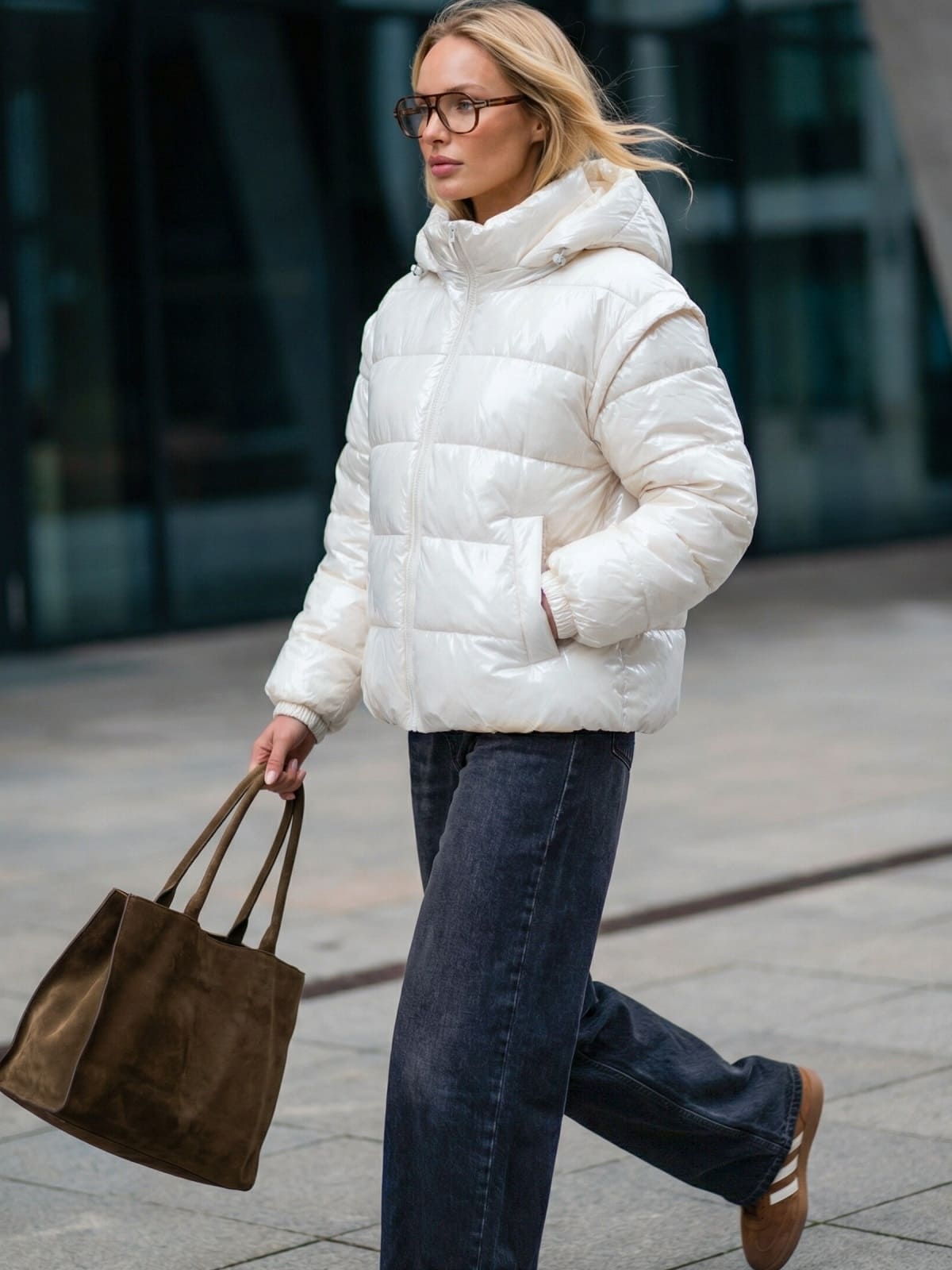 Демісезонна куртка-трансформер молочна | 94754