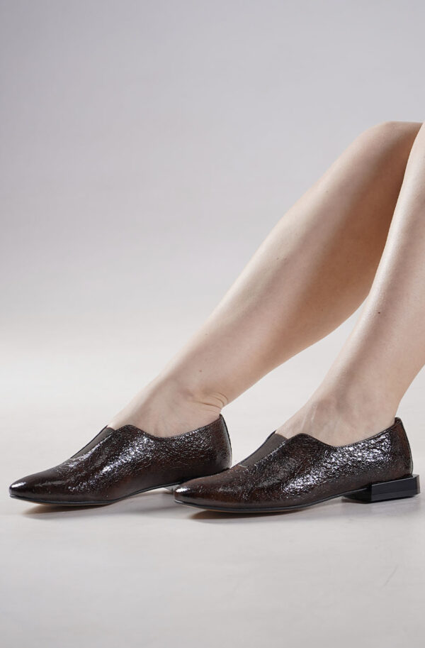 Лакові туфлі темно-бордові на низькому ходу | 95044