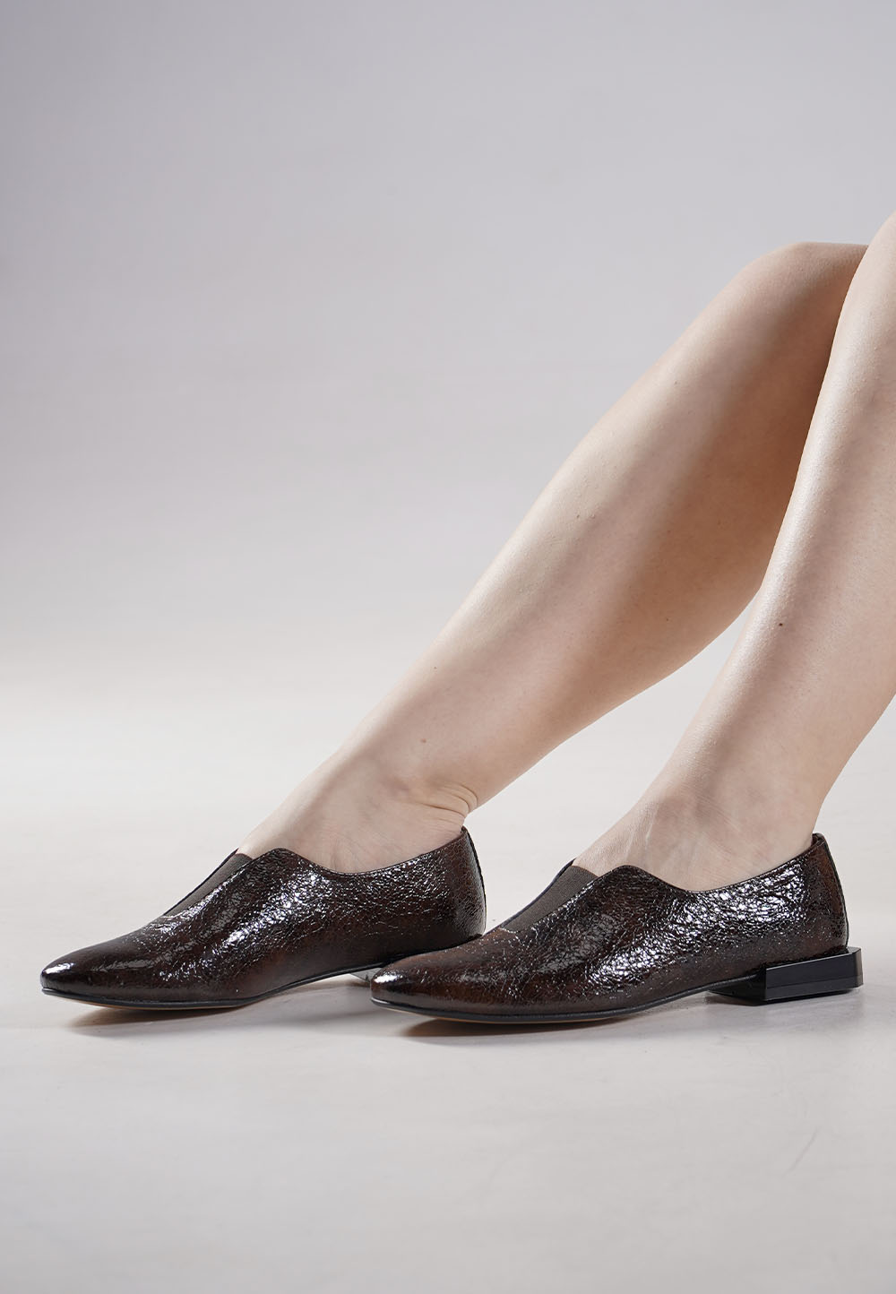 Лакові туфлі темно-бордові на низькому ходу | 95044