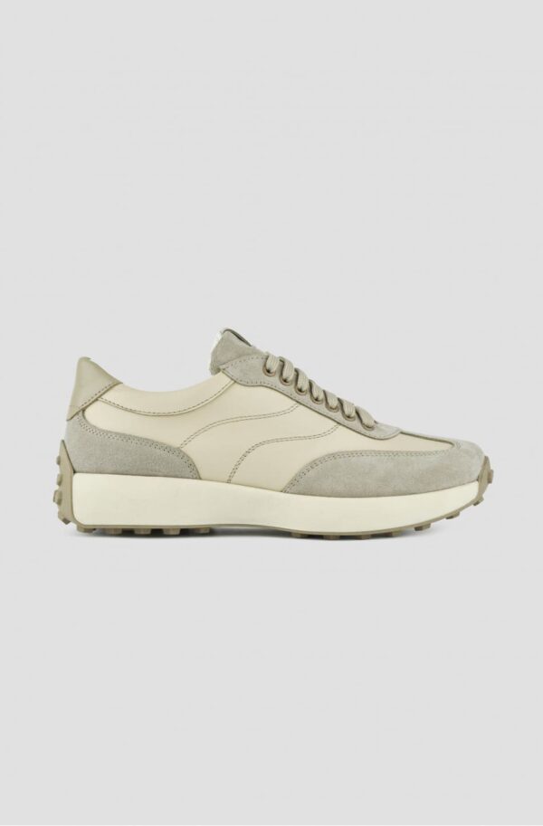 Жіночі кросівки бежеві зі вставками замші | 95011