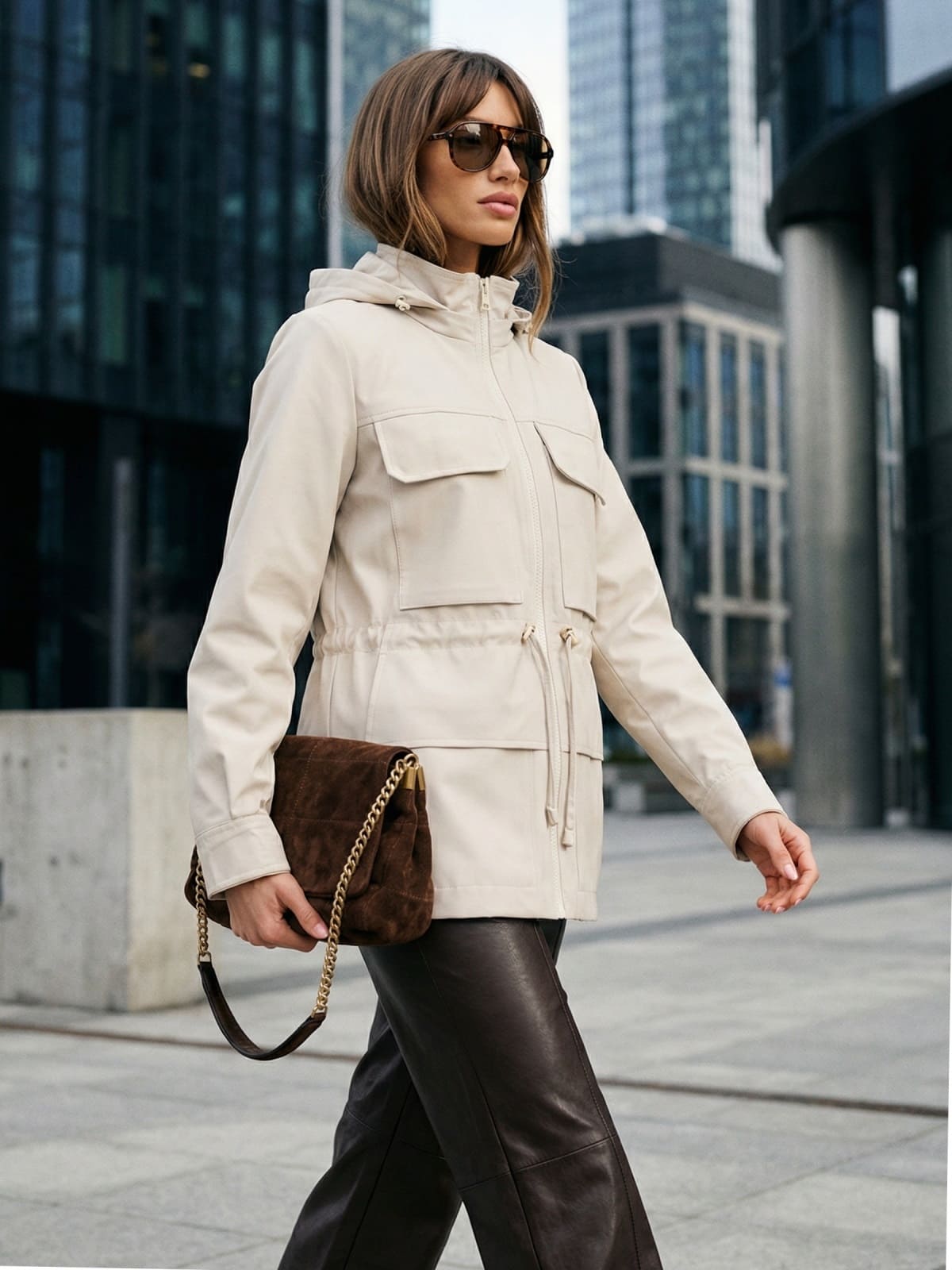 Парка для міжсезоння зі знімним каптуром молочна | 95585 Парка для міжсезоння зі знімним каптуром молочна | 95585