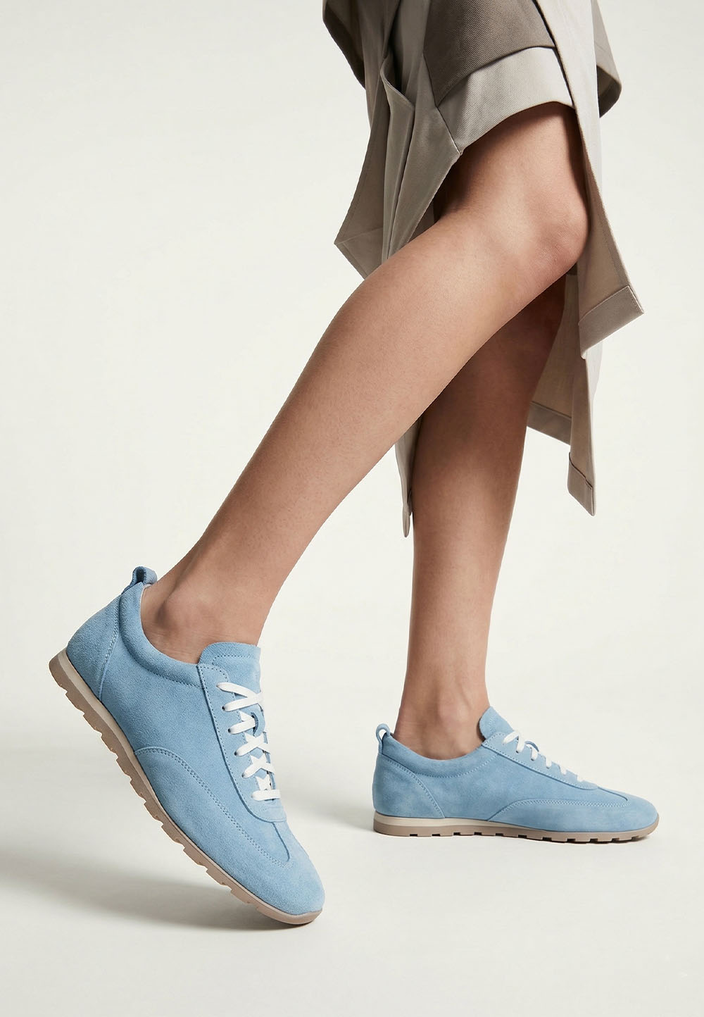 Жіночі замшеві кеди небесно-блакитного кольору | 95470 Жіночі замшеві кеди небесно-блакитного кольору | 95470