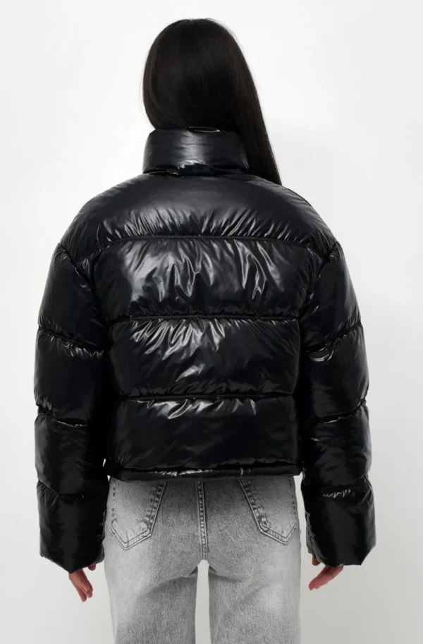 Демісезонна коротка пухова куртка чорна | 95663