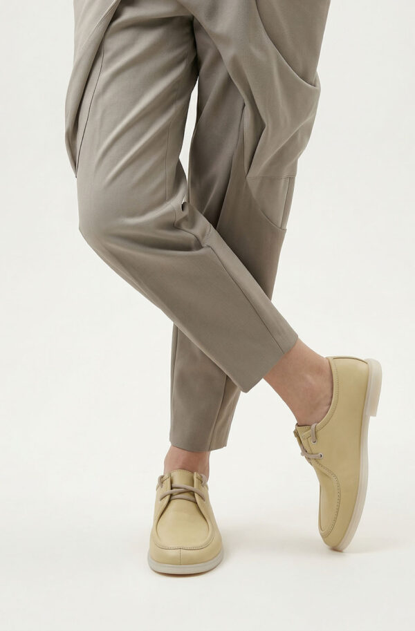 FashionSets - Головна 14 Шкіряні туфлі-лофери без підкладки жовті | 95700