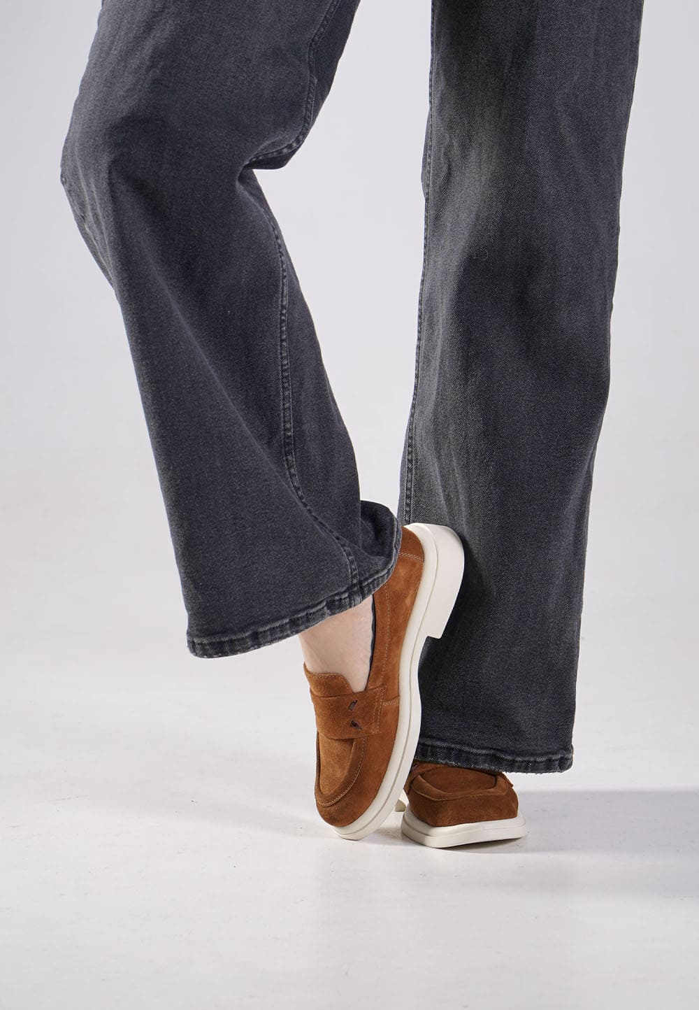 Замшеві жіночі лофери руді на низькому ходу | 95022