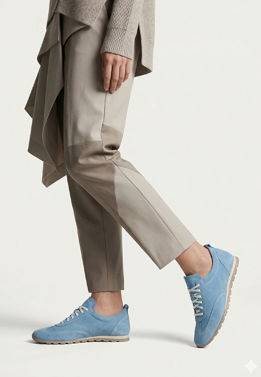 Жіночі замшеві кеди небесно-блакитного кольору | 95470