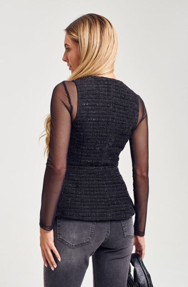 Жилет букле з люрексовою ниткою чорний | 94869