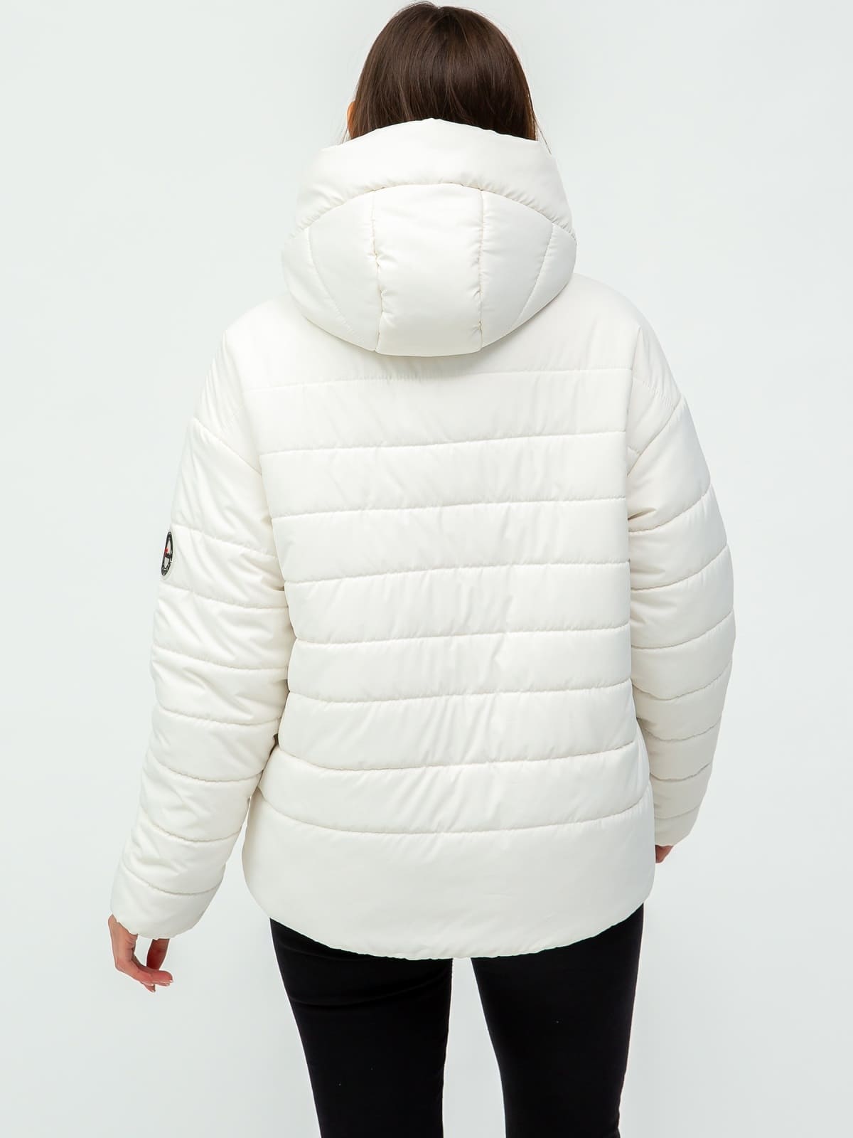 Демісезонна куртка з вшитим капюшоном молочна | 95639