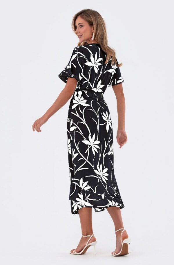 Сукня з легкого штапелю в квітковий принт чорна | 95230