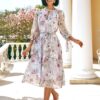 4-43783-2-1746710945-4 Шифонова розкльошена сукня в принт біла | 94999 10