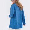 Подовжена сорочка вільного крою синя | 95409 Подовжена сорочка вільного крою синя | 95409