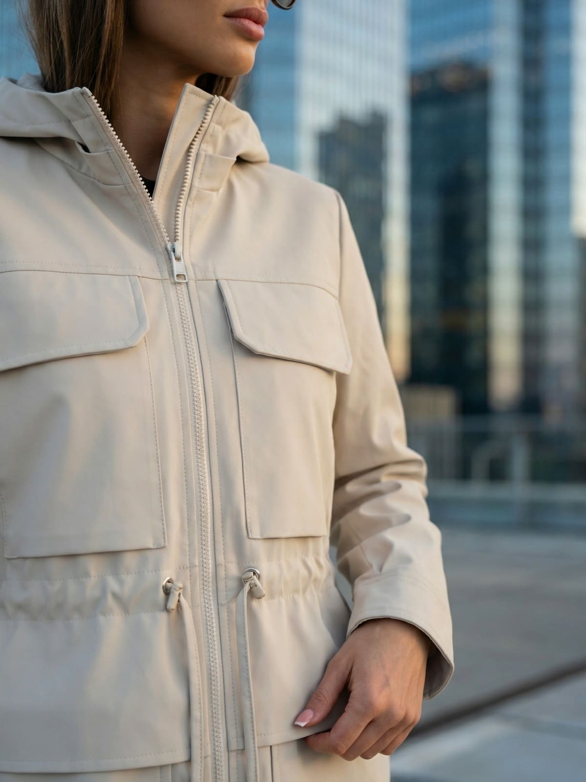 Парка для міжсезоння зі знімним каптуром молочна | 95585 Парка для міжсезоння зі знімним каптуром молочна | 95585