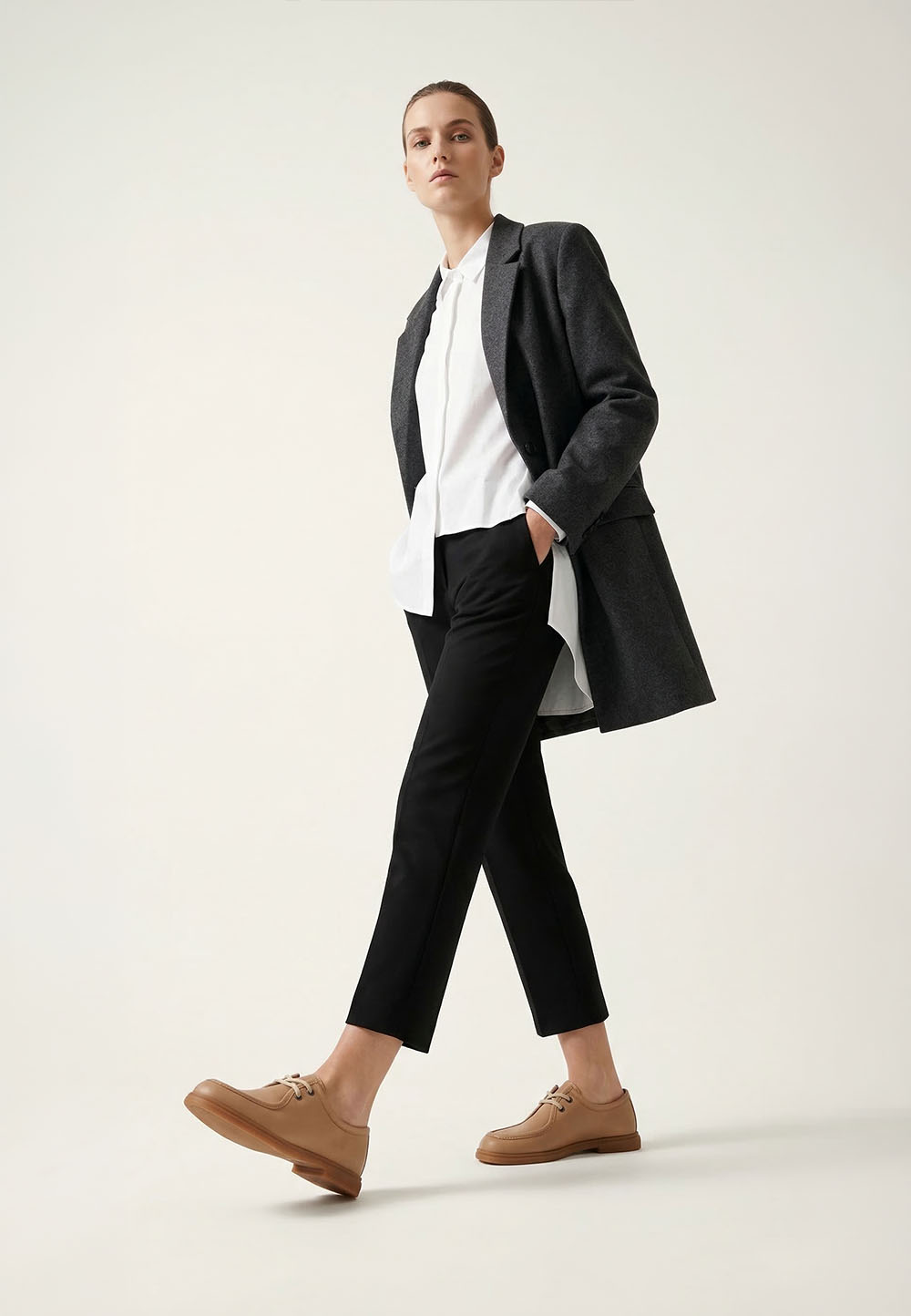 Шкіряні туфлі-лофери без підкладки бежеві | 95713 Шкіряні туфлі-лофери без підкладки бежеві | 95713