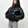 Демісезонна коротка пухова куртка чорна | 95663 Демісезонна коротка пухова куртка чорна | 95663