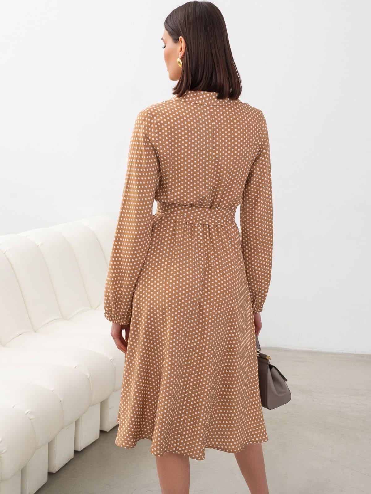 Літня сукня кльош з квітковим принтом бежева | 95210 Літня сукня кльош з квітковим принтом бежева | 95210