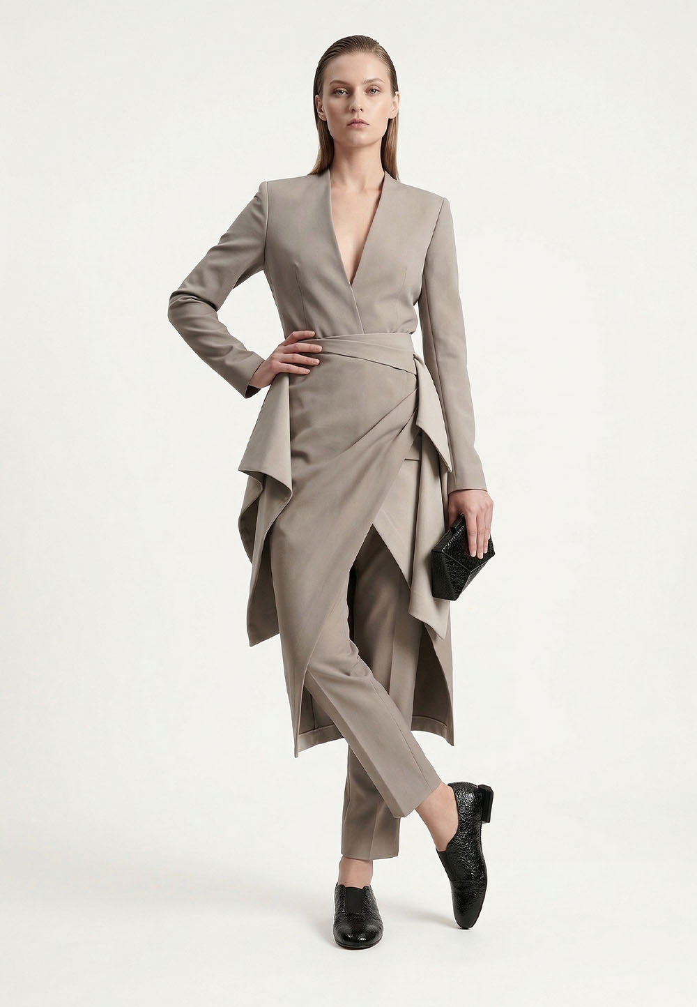 Лакові туфлі з ефектом жатки чорний глянець | 95738 Лакові туфлі з ефектом жатки чорний глянець | 95738