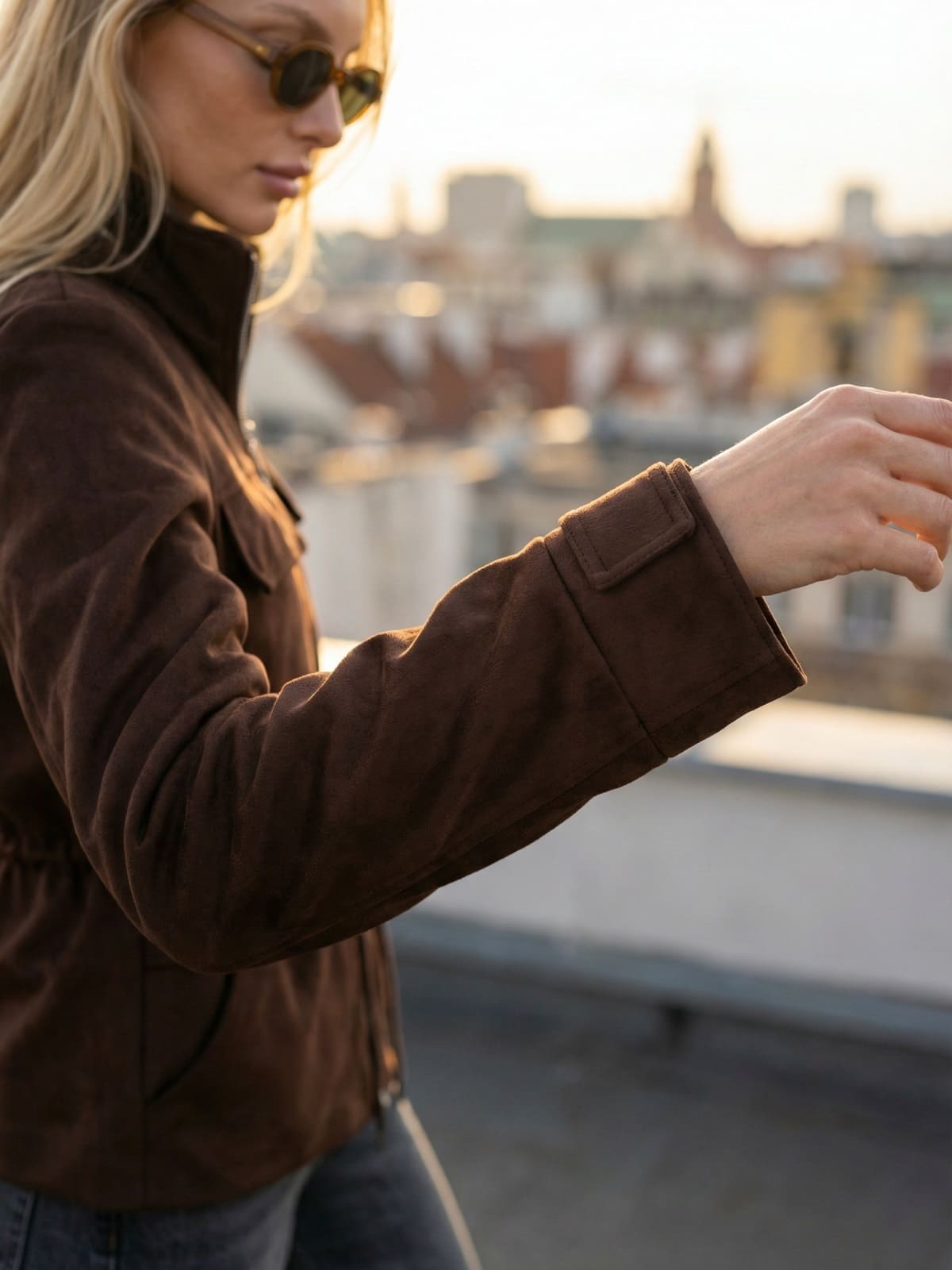 Демісезонна парка з екозамші коричнева | 95108 Демісезонна парка з екозамші коричнева | 95108