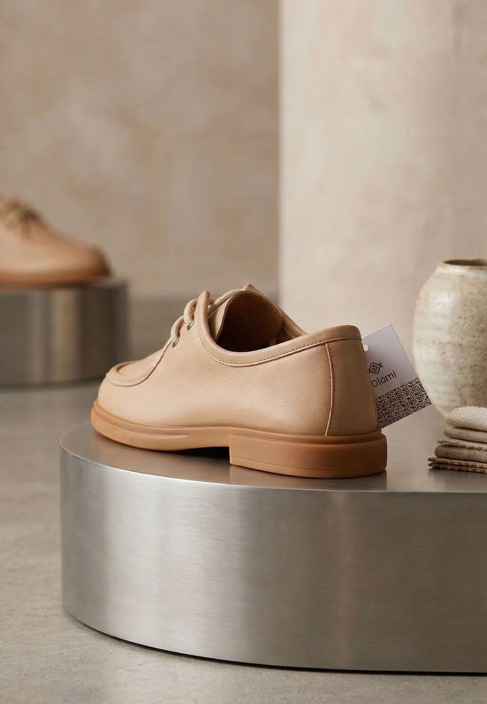 Шкіряні туфлі-лофери без підкладки бежеві | 95713 Шкіряні туфлі-лофери без підкладки бежеві | 95713