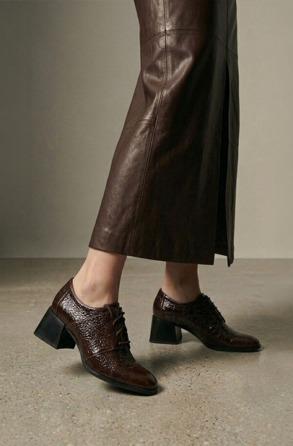 Лакові туфлі на середньому підборі темно-бордові | 95799