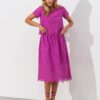 Костюм-двійка з прошви зі спідницею фуксія | 96381