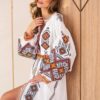Літня сукня декорована вишивкою біла | 95903
