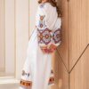 Літня сукня декорована вишивкою біла | 95903