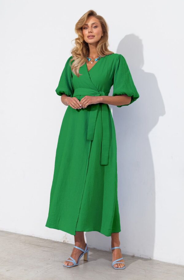 FashionSets - Головна 9 Літня сукня на запах із мусліну блакитна | 97269