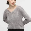 Кардиган з ефектом розпущених рядів сірий | 99593