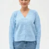 Жіночий в'язаний ажурний кардиган блакитний | 99626