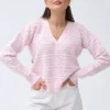 Жіночий в'язаний ажурний кардиган рожевий | 99634 Жіночий в'язаний ажурний кардиган рожевий | 99634