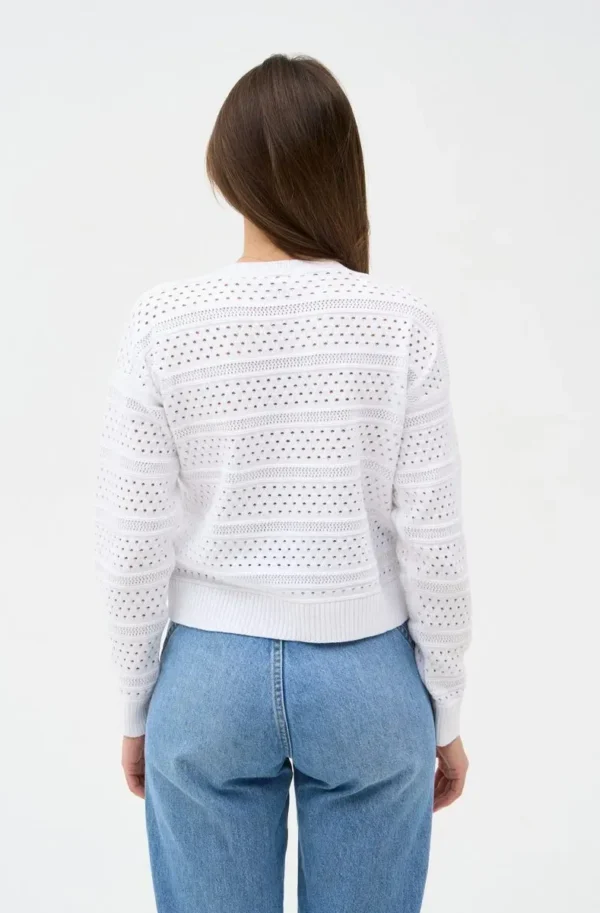 FashionSets - Головна 10 Жіночий в'язаний ажурний кардиган білий | 99650