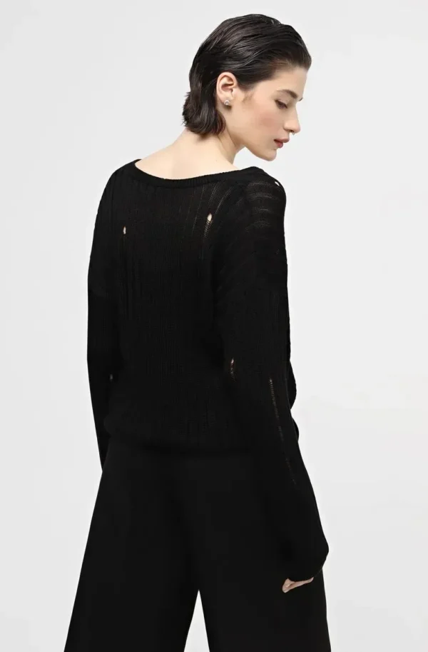 FashionSets - Головна 10 Кардиган з ефектом розпущених рядів чорний | 99600