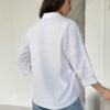 Лляна блуза вільного крою з вишивкою біла | 99441 Лляна блуза вільного крою з вишивкою біла | 99441