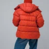 Зимовий пуховик oversize у смужку червоний | 100732 15 Зимовий пуховик oversize у смужку червоний | 100732