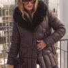Стьобана зимова куртка з капюшоном коричнева | 100970 11 Стьобана зимова куртка з капюшоном коричнева | 100970