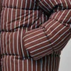 Зимовий пуховик oversize у смужку коричневий | 100845